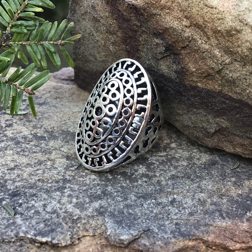 Silver boho sz 5.5 ring bohemian Turkish